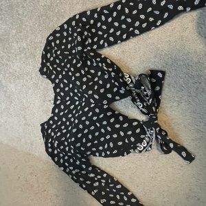 H&M Paisley print tie back crop shirt worn once